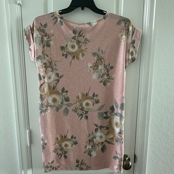 Floral Pink Short Sleeve Dress Small - White Birch - Picture 2 of 6